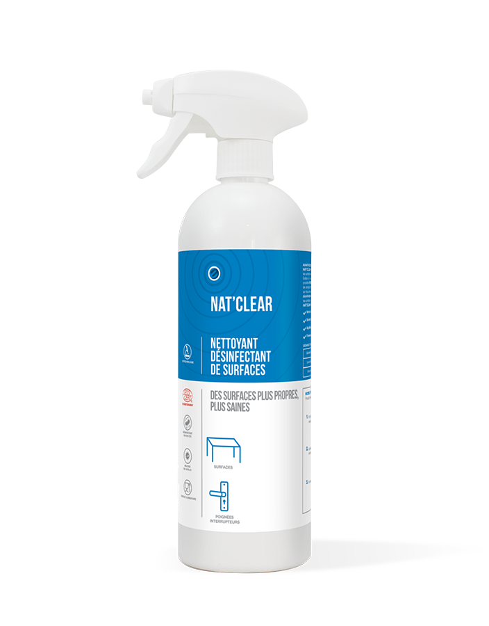 Nat'Clear - Nettoyant désinfectant de surfaces - Virucide - Professionnel - Hot Clean